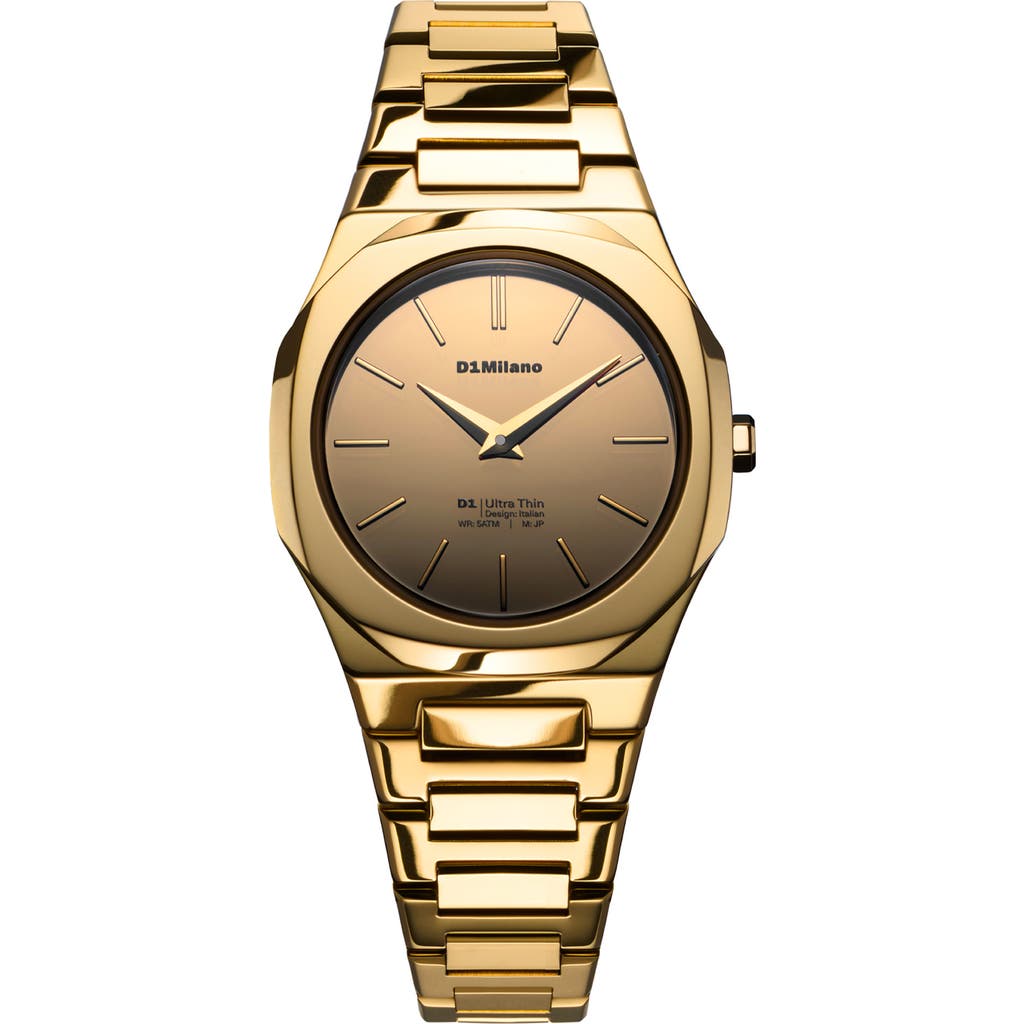 D1 Milano D1 Milano Gold Gleam Ultra Thin Bracelet Watch, 30mm 