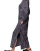 Dai Moda Dai Moda Bali Abstract Print Long Sleeve Double Slit Maxi Shirtdress - 3