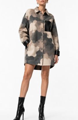 Dai Moda Dai Moda Camo Coat Dress