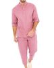 Dai Moda Dai Moda Men's Linen Nehru Collar Shirt - 3