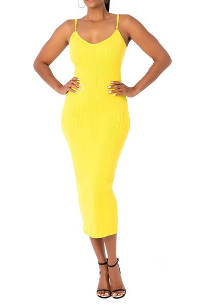 Dai Moda Dai Moda Rib Knit Body-Con Midi Dress