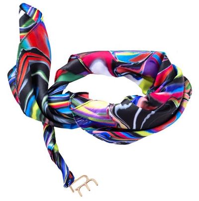 Dai Moda Dai Moda TY Print Versa Scarf with logo hardware