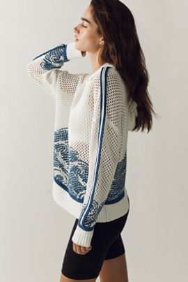 Daily Practice by Anthropologie Daily Practice Cotton Open Knit Hoodie