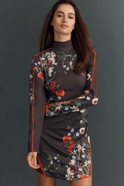 daily practice long sleeve dress Scoop-Neck Long-Sleeve Mini Dress by Daily Practice in Black, Size: XXS at Anthropologie