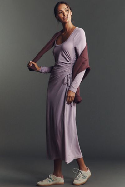 Daily Practice by Anthropologie - Daily Practice Long-Sleeve Side-Slit Column  Midi Dress