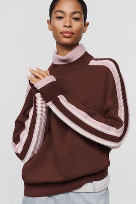 Daily Practice Cotton Blend Mock Neck Pullover Top