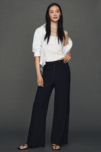 Daily Practice Knit Wide-Leg Trousers Pants