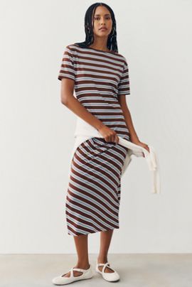 Daily Practice Striped T-Shirt Midi Dress