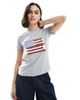 Daisy Street Daisy Street applique flag t-shirt in heather gray - 1