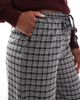 Daisy Street Daisy Street baggy fit pull on pants in dark plaid-Multi - 4