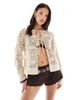 Daisy Street Daisy Street boho crochet tie front cardigan in natural-Yellow - 1