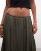 Daisy Street Daisy Street boho low rise slip skirt with lace detailing in khaki-Green - 3
