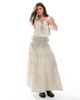 Daisy Street Daisy Street boho square tie neck top in ditsy floral - part of a set-Neutral - 2