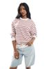 Daisy Street Daisy Street boxy fit sweatshirt in red stripes - 1