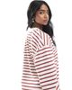 Daisy Street Daisy Street boxy fit sweatshirt in red stripes - 3