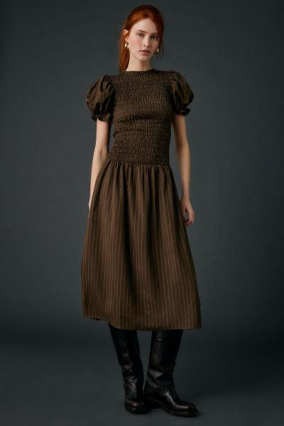 drop waist puff sleeve dress SSYS Lainey Animal Everyday Puff Sleeve Drop Waist Dress Black main image 1