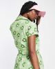 Daisy Street Daisy Street cropped boxy shirt in retro smile graphic floral - part of a set-Green - 2
