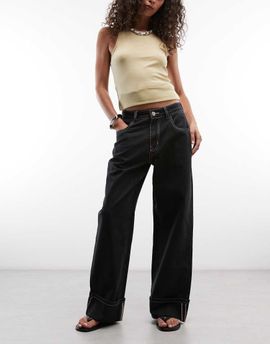 Daisy Street Daisy Street cuffed hem jeans in black
