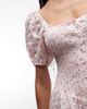 Daisy Street Daisy Street drop waist ruffle mini dress with puff sleeves in pink ditsy floral - 3