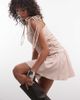 Daisy Street Daisy Street dropped waist ruched mini dress with tie straps in pink stripes - 1