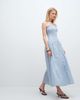 Daisy Street Daisy Street dropped waist shirred midaxi dress in blue floral gingham-Multi - 1
