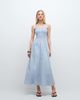 Daisy Street Daisy Street dropped waist shirred midaxi dress in blue floral gingham-Multi - 3
