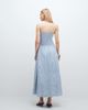 Daisy Street Daisy Street dropped waist shirred midaxi dress in blue floral gingham-Multi - 4