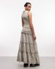 Daisy Street Daisy Street dropped waist tiered maxi skirt in cream and blue plaid - part of a set-Multi - 3