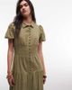 Daisy Street Daisy Street eyelet button down midaxi dress in olive green - 1