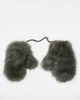 Daisy Street Daisy Street faux fur mittens in dark green - 1