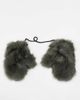 Daisy Street Daisy Street faux fur mittens in dark green - 3