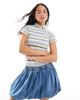 Daisy Street Daisy Street fitted polo top in yellow blue stripe-Multi - 1
