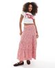 Daisy Street Daisy Street frill seam maxi skirt in red gingham - 1