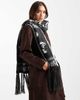 Daisy Street Daisy Street intarsia scarf with tassels in warm charcoal-Gray - 1