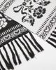 Daisy Street Daisy Street intarsia scarf with tassels in warm charcoal-Gray - 3