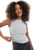 Daisy Street Daisy Street jersey boat neck top in gray - 1