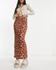 Daisy Street Daisy Street jersey maxi skirt in brown tie dye floral - 1