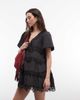 Daisy Street Daisy Street lace insert smock mini dress in gray-pink - 1