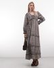 Daisy Street Daisy Street long sleeve smock maxi dress with big collar in gray-blue plaid - 1