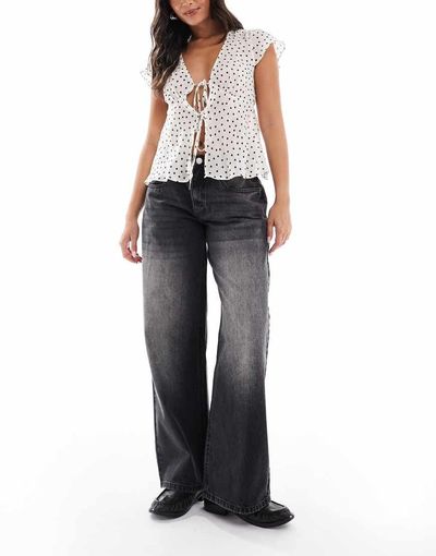 Daisy Street Daisy Street low rise baggy fit jeans in black