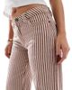 Daisy Street Daisy Street low rise baggy jeans in red and ecru stripe jeans - part of a set - 3