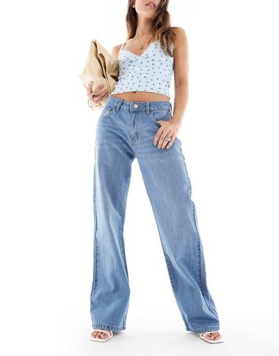 Daisy Street Daisy Street low rise baggy jeans in vintage blue wash