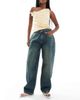 Daisy Street Daisy Street low rise barrel jeans in blue - 1