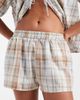 Daisy Street Daisy Street low rise boxy pull on shorts in brown and beige plaid - part of a set-Multi - 4