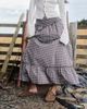 Daisy Street Daisy Street low rise shirred midi skirt with ruffle hem in multi check - 2