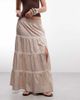 Daisy Street Daisy Street low rise tiered maxi skirt in beige micro floral-Neutral - 1