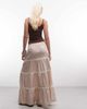 Daisy Street Daisy Street low rise tiered maxi skirt in beige micro floral-Neutral - 4