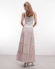 Daisy Street Daisy Street low rise tiered maxi skirt in pink polka dot-Multi - 4