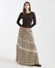 Daisy Street Daisy Street mid rise asymmetric tiered skirt with side split in light plaid-Blue - 1