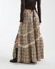 Daisy Street Daisy Street mid rise asymmetric tiered skirt with side split in light plaid-Blue - 4